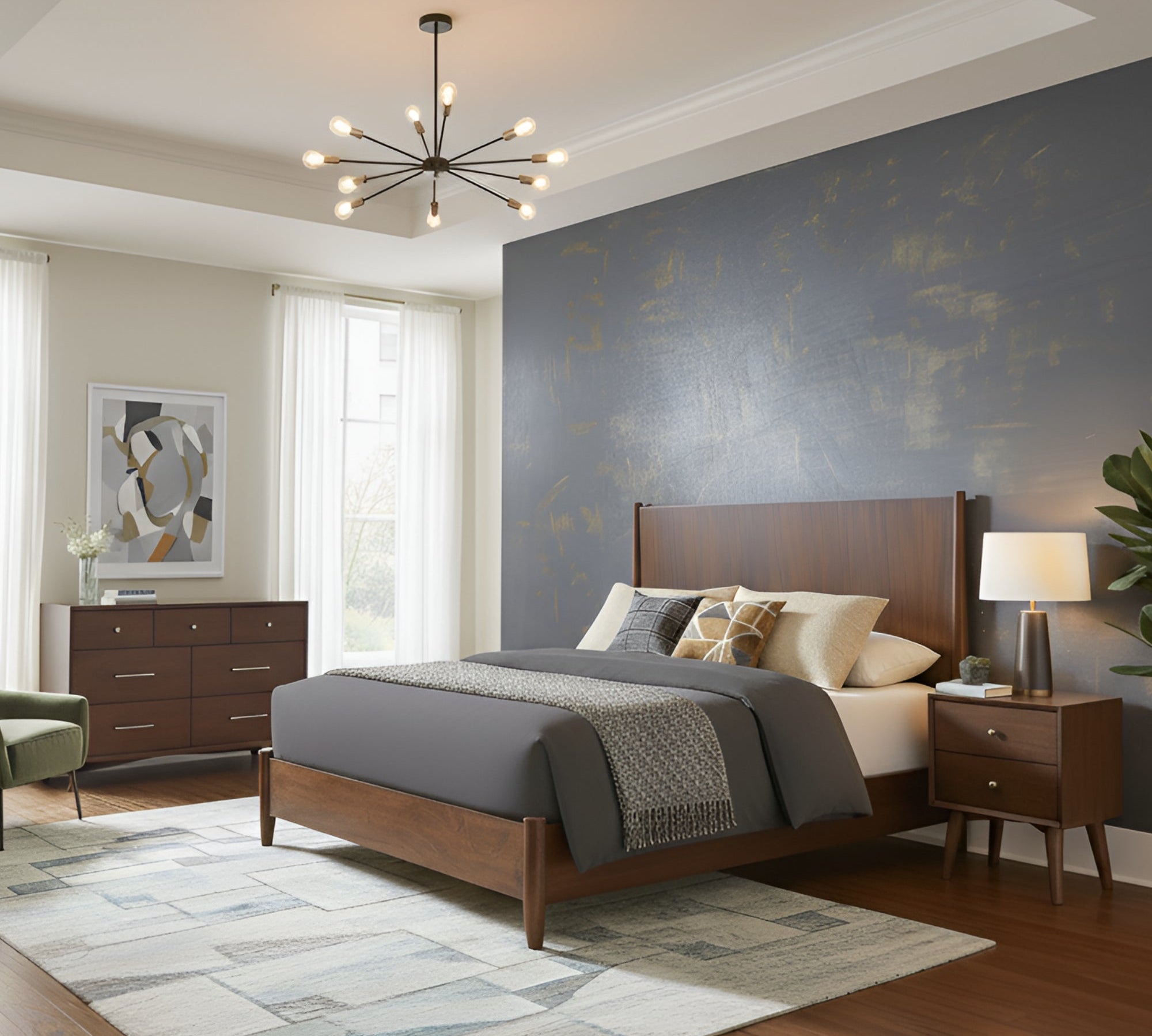 Flynn Panel Bed, Walnut