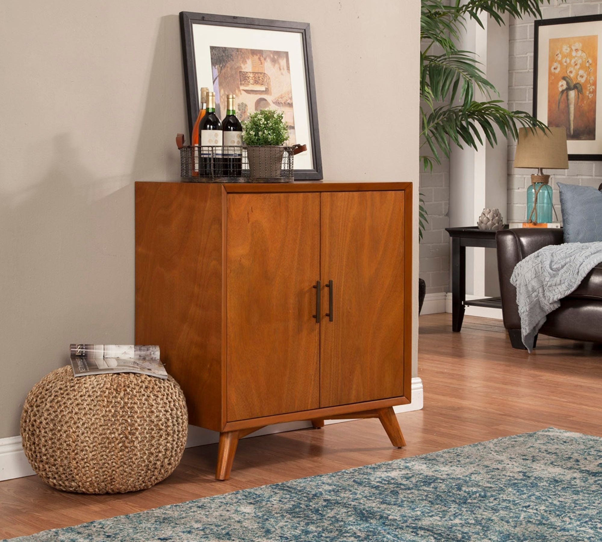Flynn Small Bar Cabinet, Chestnut
