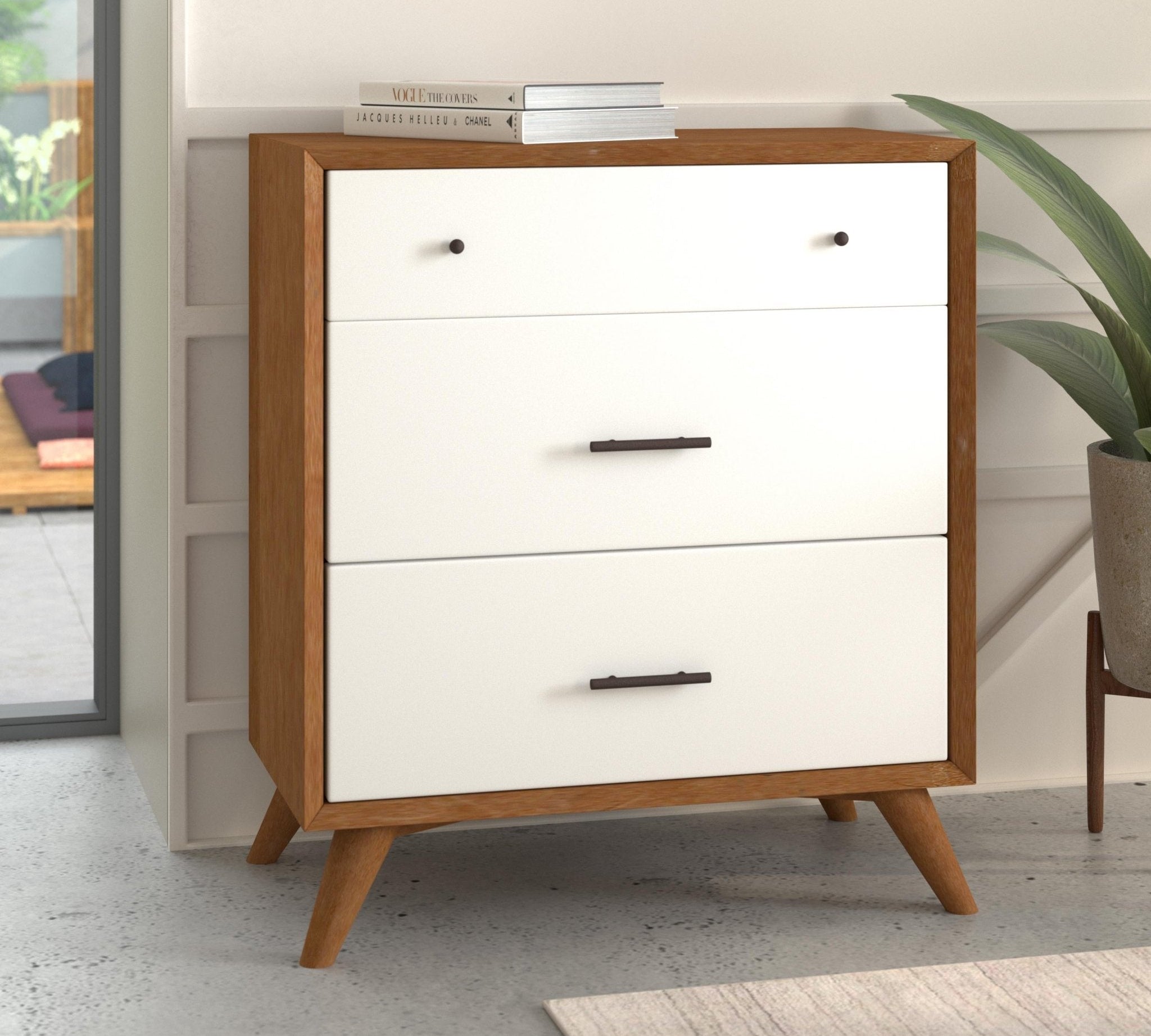 Flynn Small Chest, Chestnut/White