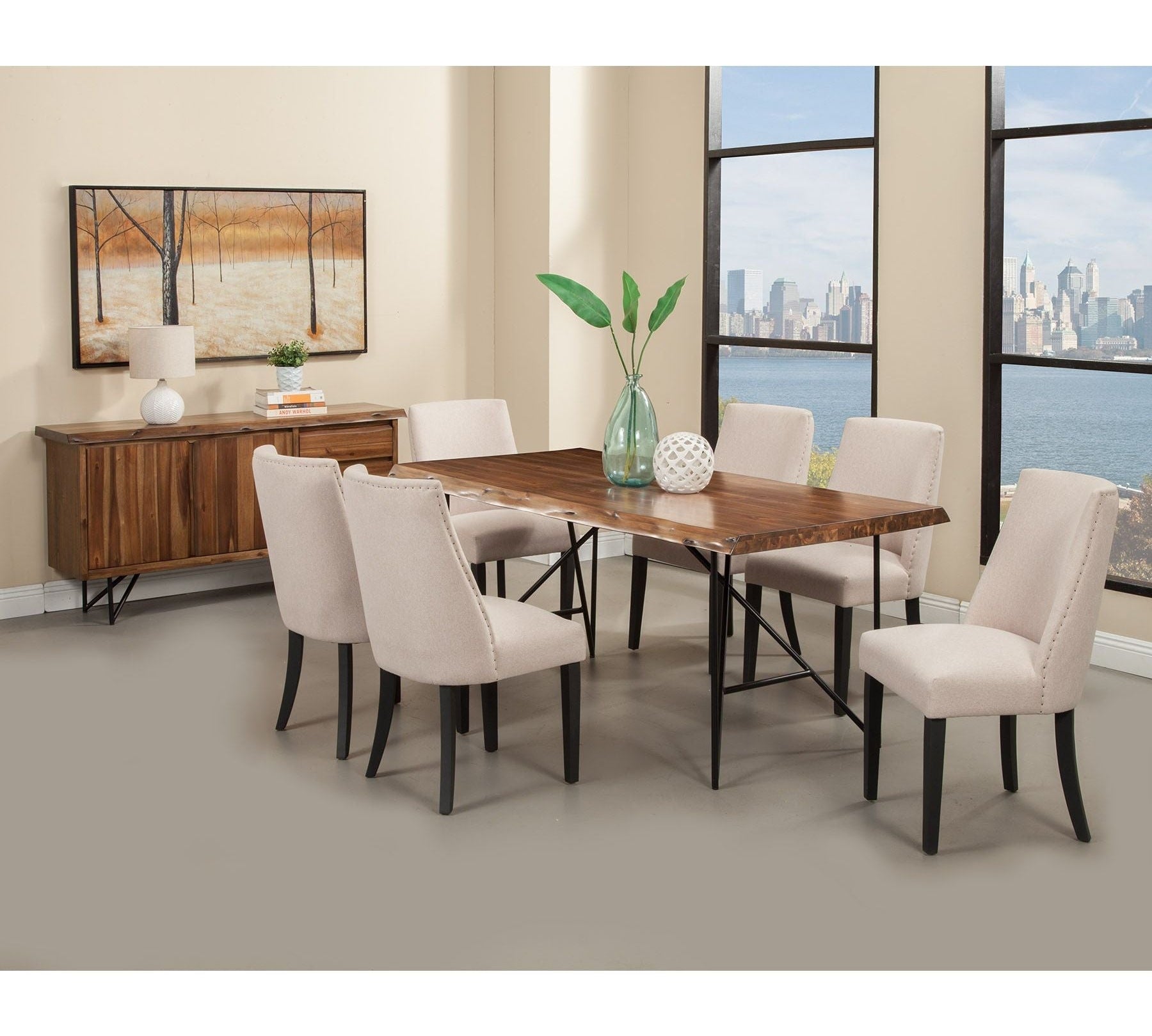 Live Edge Dining Table, Light Walnut