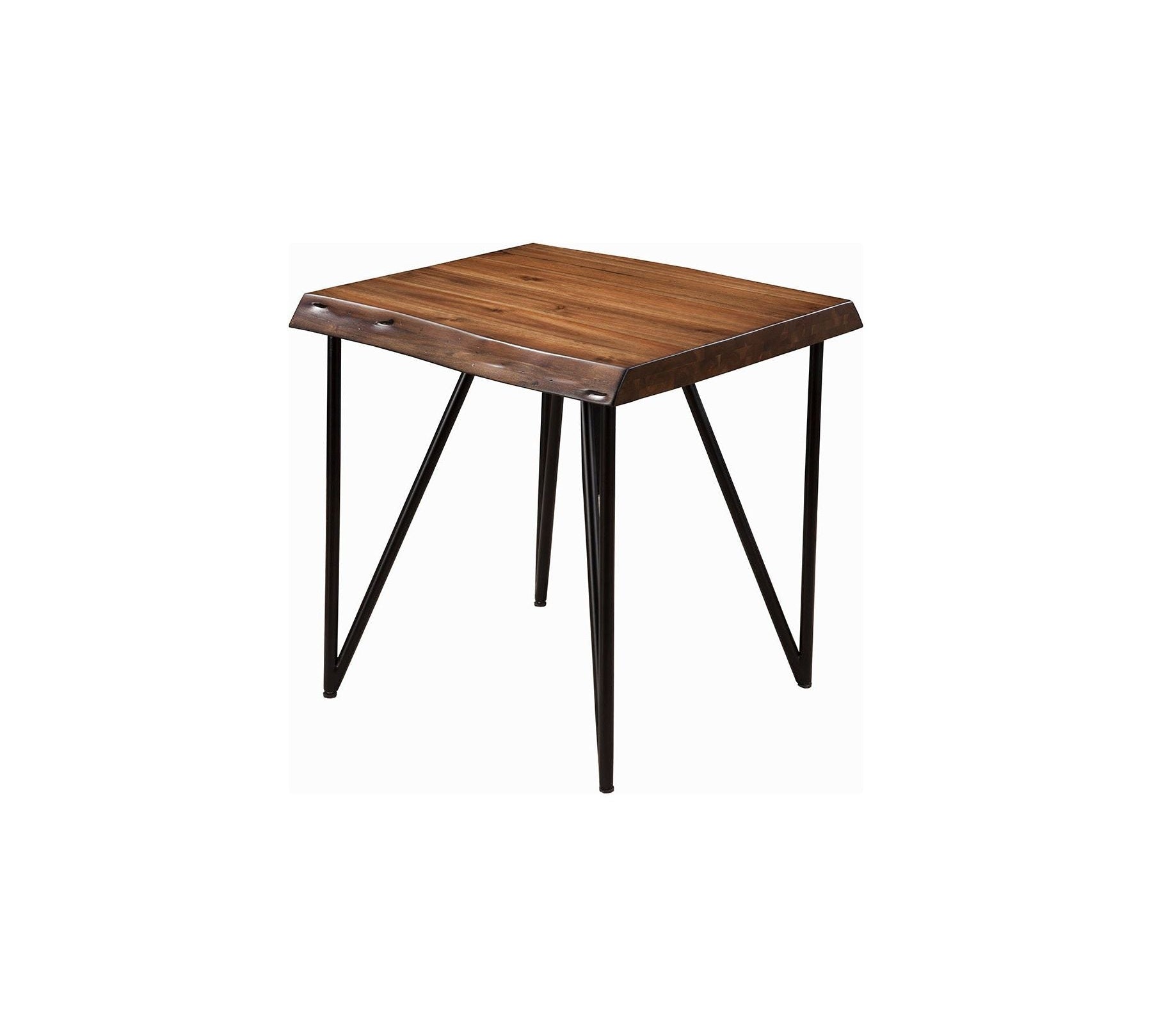 Live Edge End Table, Light Walnut