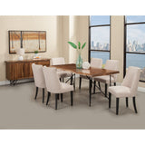 Live Edge Parson Chairs, Cream/Black