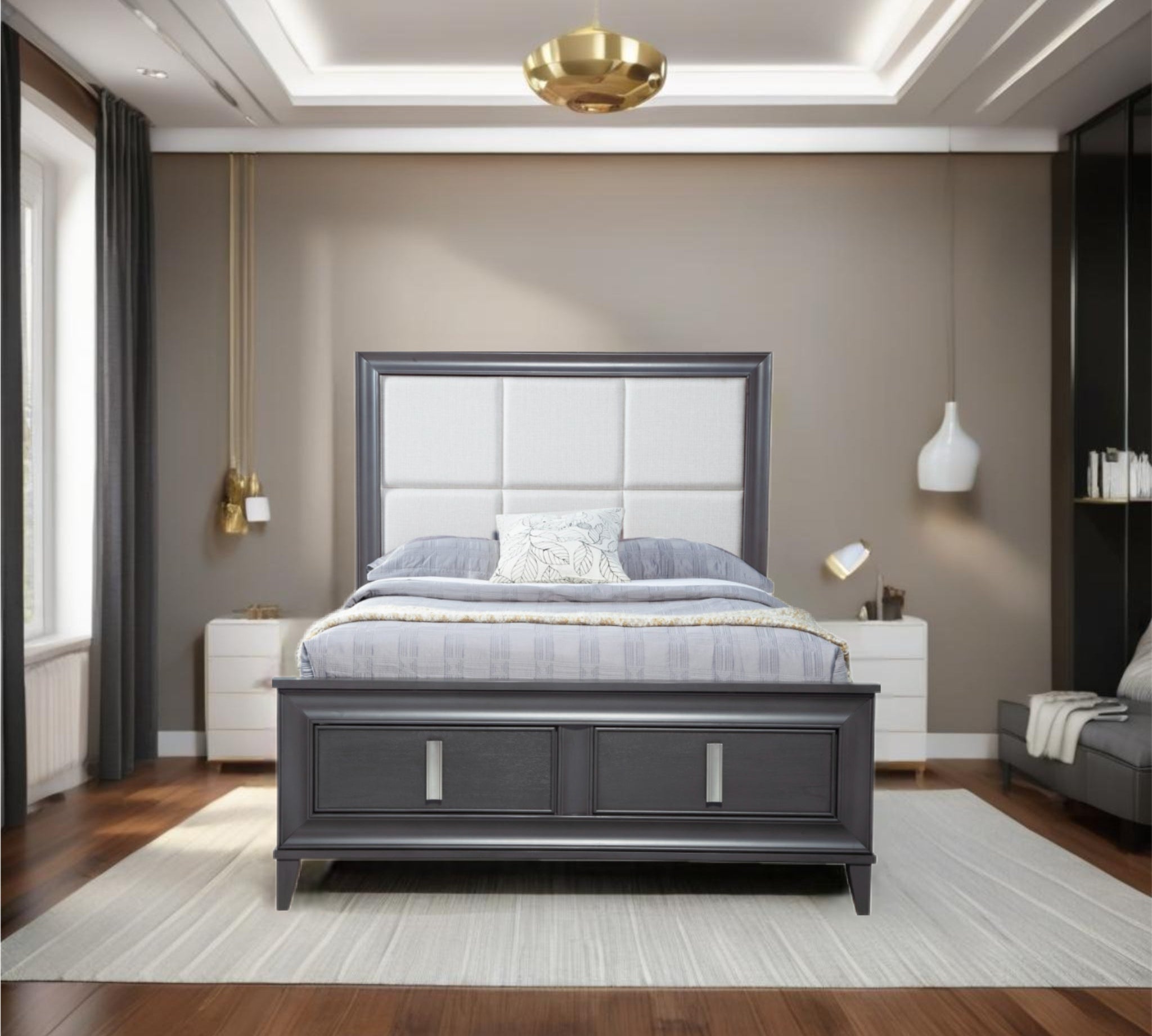 Lorraine Storage Bed, Dark Grey