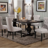 Manchester Upholstered Side Chairs, Light Grey/Black