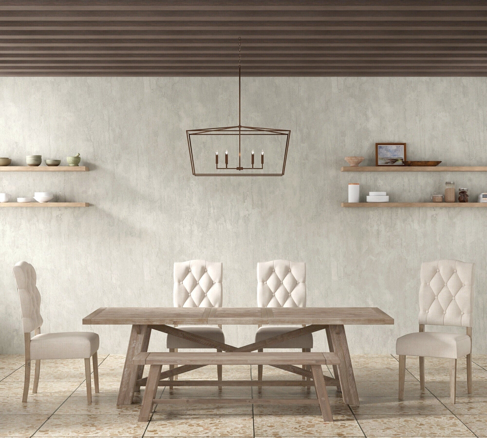 Newberry Rectangular Dining Table, Weathered Natural