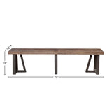 Prairie Dining Bench, Natural/Black