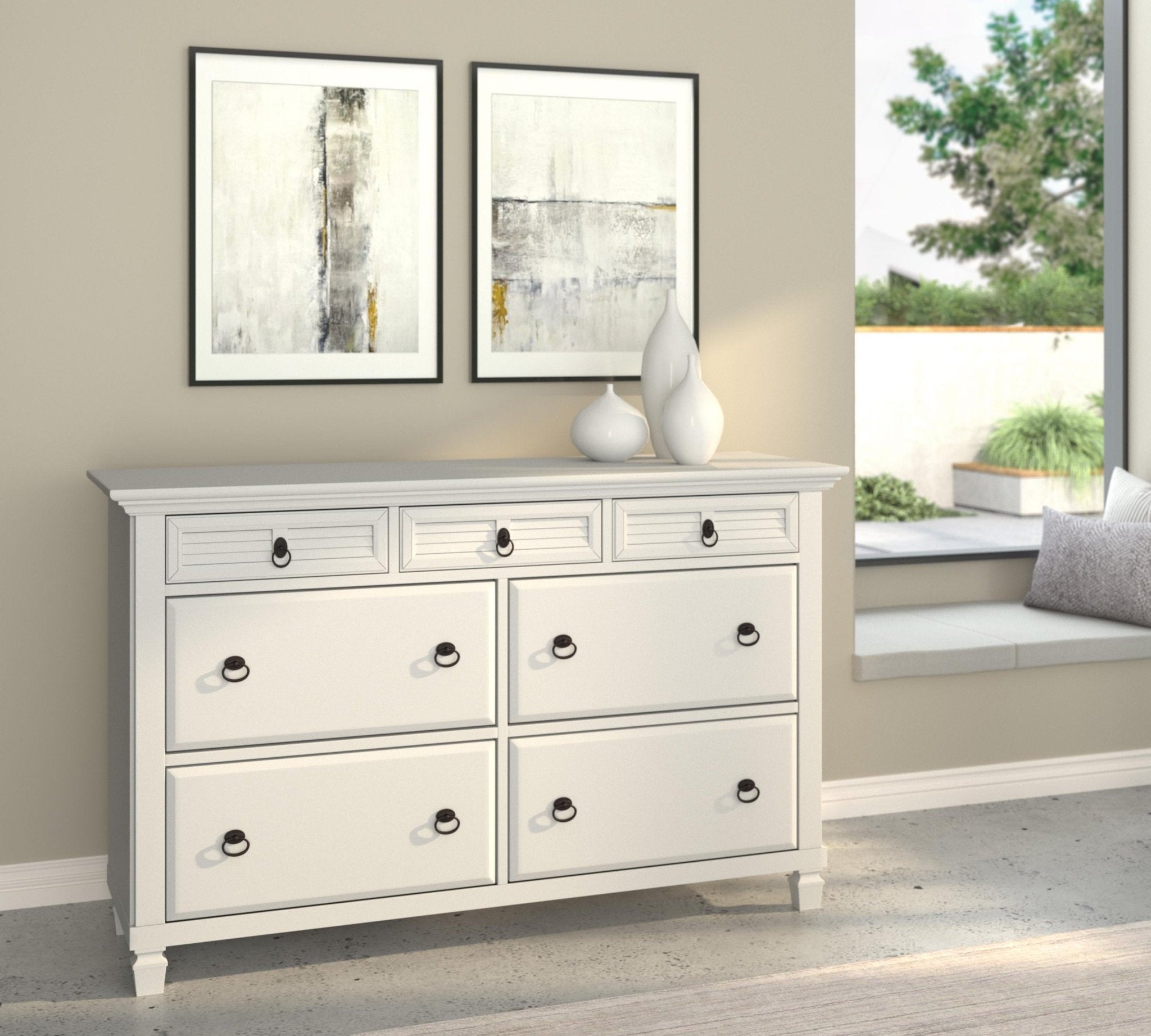 Winchester 7 Drawer Dresser, White