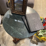 Round Marble Top SIDE TABLE Green/Brown 18x18x25