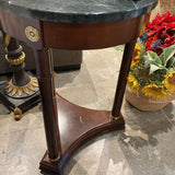 Round Marble Top SIDE TABLE Green/Brown 18x18x25