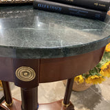 Round Marble Top SIDE TABLE Green/Brown 18x18x25
