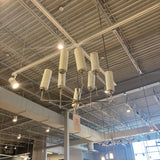 Chandeller Silver with 8 White Shades LIGHTING