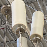 Chandeller Silver with 8 White Shades LIGHTING