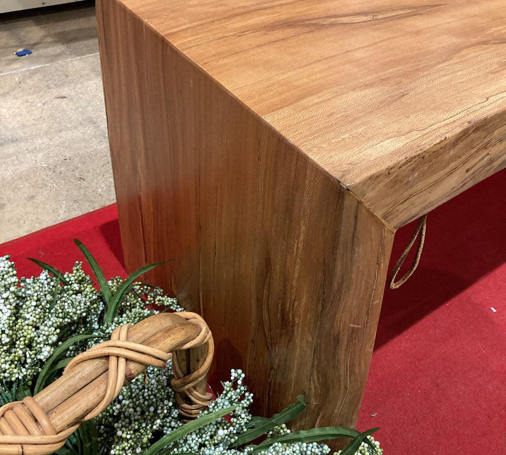 Wood Metal and Beyond - CUSTOM Live Edge Sycamore Wood Waterfall Bench / Coffee Table BENCH - Divine Consign Furniture Store 